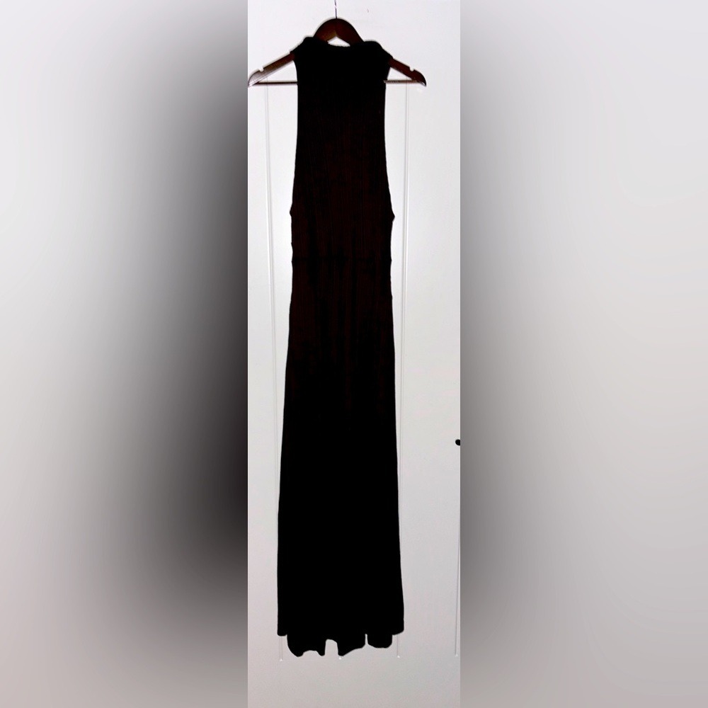 Free People Athea Mock Neck Fitted Maxi Dress Twisted Detail Side Women XL Boho
